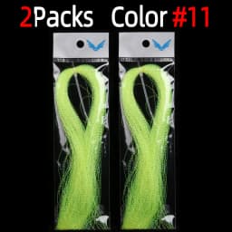 2Packs Twisted Holographic Flashabou Tinsel Fly Fishing Tying Crystal Flash for Baitfish Streamer Jig Hook Lure Making Material