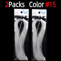 2Packs Twisted Holographic Flashabou Tinsel Fly Fishing Tying Crystal Flash for Baitfish Streamer Jig Hook Lure Making Material