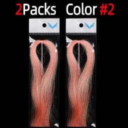2Packs Twisted Holographic Flashabou Tinsel Fly Fishing Tying Crystal Flash for Baitfish Streamer Jig Hook Lure Making Material