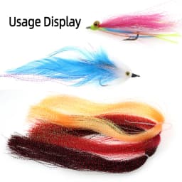 2Packs Twisted Holographic Flashabou Tinsel Fly Fishing Tying Crystal Flash for Baitfish Streamer Jig Hook Lure Making Material