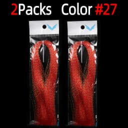 2Packs Twisted Holographic Flashabou Tinsel Fly Fishing Tying Crystal Flash for Baitfish Streamer Jig Hook Lure Making Material