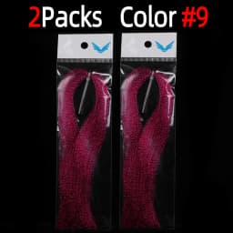 2Packs Twisted Holographic Flashabou Tinsel Fly Fishing Tying Crystal Flash for Baitfish Streamer Jig Hook Lure Making Material