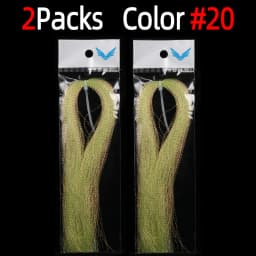2Packs Twisted Holographic Flashabou Tinsel Fly Fishing Tying Crystal Flash for Baitfish Streamer Jig Hook Lure Making Material