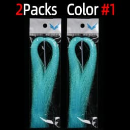2Packs Twisted Holographic Flashabou Tinsel Fly Fishing Tying Crystal Flash for Baitfish Streamer Jig Hook Lure Making Material