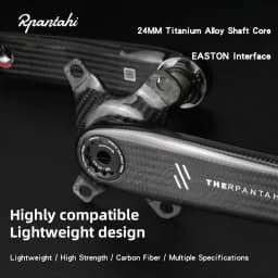 RPANTAHI Road Bike Carbon Fibre Crankset, Featuring a 24 Mm Titanium Axle and an Ultra-Light Carbon Fibre BCD 110 Spider EASTON