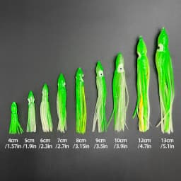 ShareShark 30pcs/bag 20 Mixed Color Glowing Squid Fishing Lure Soft Rubber Octopus Skirt Bait for Sea Bass Tuna Carp