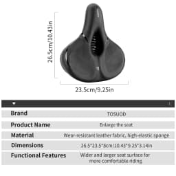 TOSUOD Soft Bicycle Saddle Sponge Shock Absorbing Seat Hollow Comfortable MTB Road Bike Universal Waterproof Cushion