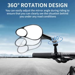 Bike Mirror Handlebar Mount, 360° Adjustable Dual-View Foldable Rear View Mirrors, Maximized Safety with Lightweight Scratch-Res
