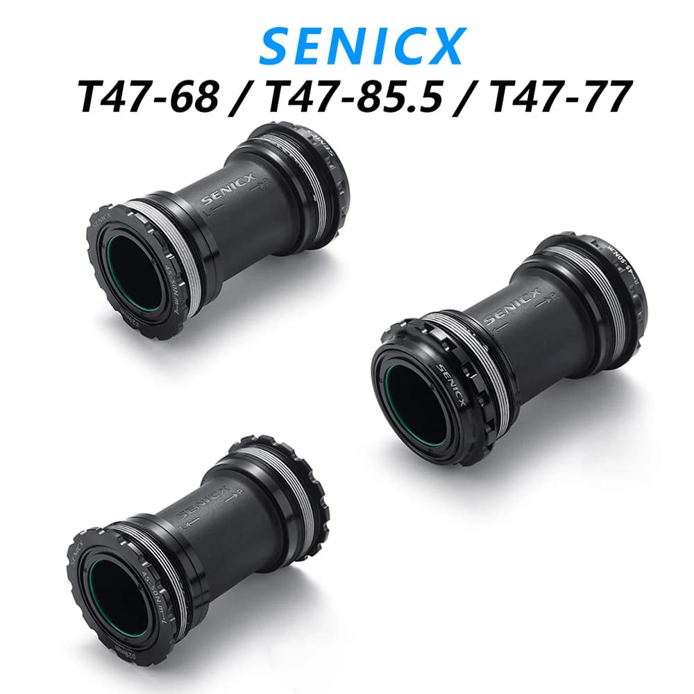 High-Performance T47 Threaded Bottom Bracket - 68/77/85.5mm for 24mm & DUB Axle, Ceramic/Steel Bearings, Smooth for Road bikes