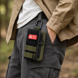 EDC Pouch Slim EDC Pocket Organizer with Zipper Tactical Pouch for Flashlight, Multitool, Pen, Notebook, Compact EDC Gear Pouch