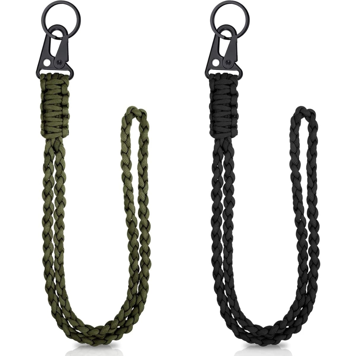 Heavy Duty Braided 550 Paracord Neck Lanyard Keychain Survival Parachute Rope Lanyard Necklace HK Clip Key Ring Outdoor Tools