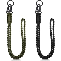 Heavy Duty Braided 550 Paracord Neck Lanyard Keychain Survival Parachute Rope Lanyard Necklace HK Clip Key Ring Outdoor Tools
