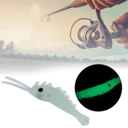 50Pcs Luminous Silicone Soft Shrimp Lure Baits Soft Lure Worms Glow Simulation Prawn Shrimps Fishing Tackle Lures Baits
