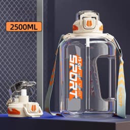 Summer Sport Water Bottle Large Capacity Ton Bucket for Men Women Hiking Basketball Fitness Portable Water Jug With Straw