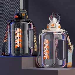 Summer Sport Water Bottle Large Capacity Ton Bucket for Men Women Hiking Basketball Fitness Portable Water Jug With Straw