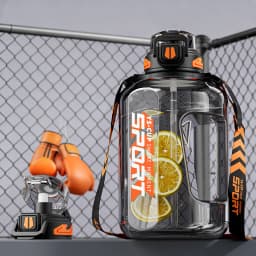 Summer Sport Water Bottle Large Capacity Ton Bucket for Men Women Hiking Basketball Fitness Portable Water Jug With Straw