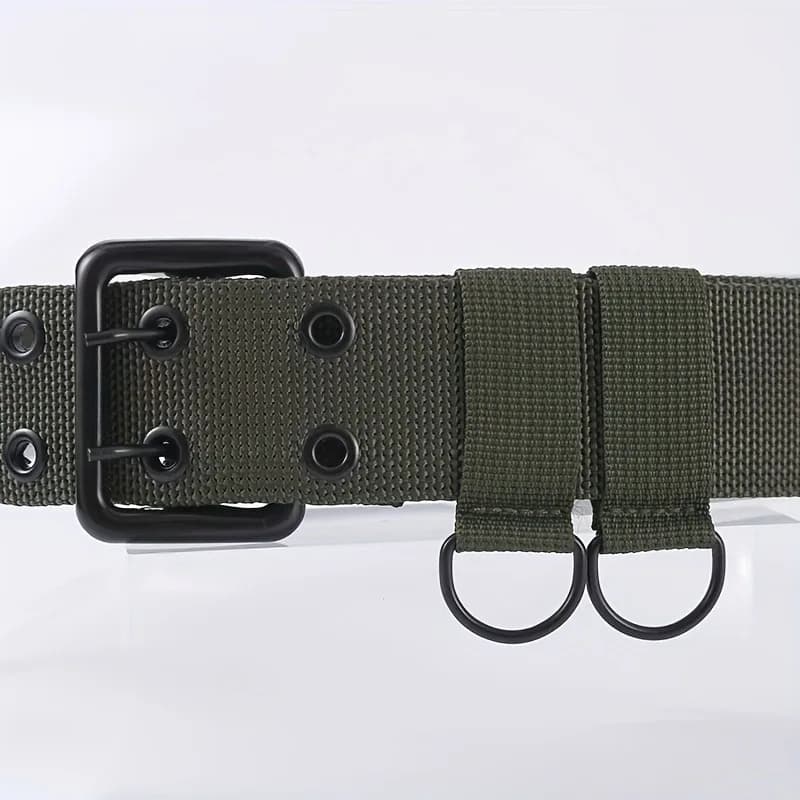 New Wide Double - Layer Canvas Tactical Belt for Men | Outdoor & Casual | All - Size Available | Heavy - Duty for Big and Tall