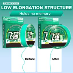 ZUKIBO Brand FEIKE Ⅱ Green Ultra Thinner Braided Multifilament PE Line 1000m Soft Strong Fishing Line Antibite Wear Resistant