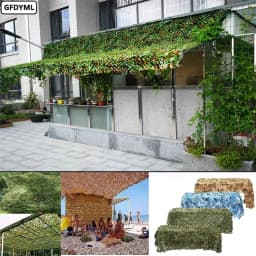 Reinforced Camouflage Net Double-Layer Oxford Cloth for Shelter Decoration, Sunshade, Camouflage Fence, Camping