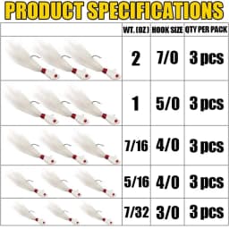 3pcs Bucktail Jigs Head Fishing Lure Hook 3D Eyes Bait Deer Hair Feather Hook Beard Jigging Lure Fishing