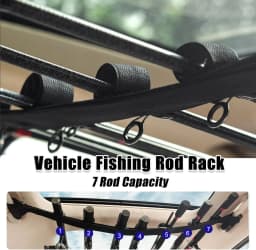 Car Fishing Rod Holder 7 Rod Capacity, Adjustable 33.5-66.9 Inch Heavy Duty Vehicle Rod Carrier for SUV/Wagons/Van/Jeep/Truck