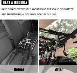 Car Fishing Rod Holder 7 Rod Capacity, Adjustable 33.5-66.9 Inch Heavy Duty Vehicle Rod Carrier for SUV/Wagons/Van/Jeep/Truck