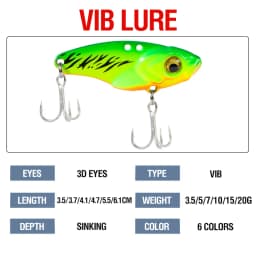 6PCS Metal VIB Lure 5g 7g 10g 15g 20g 3D Eyes Spoon Spinner Balancer Fishing Lure Sinking Jig Hard Bait Fishing Tackle