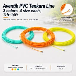 Aventik 11-14ft 12LB Tenkara Fly Fishing Line Tapered Floating Line PVC Coated Low Stretch Mono Core Smooth Casting Line