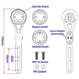 Bike Computer Mount Aluminum Alloy Out Front Bracket for Garmin Edge Bryton Rider GPS Cycling Handlebar Holder