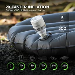 FLEXTAIL TINY PUMP 3X - 5kPa Ultra-Light Portable Air Pump, 5-Mode Camping Light, Multi-Use for Camping & Travel