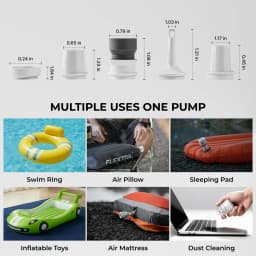 FLEXTAIL TINY PUMP 3X - 5kPa Ultra-Light Portable Air Pump, 5-Mode Camping Light, Multi-Use for Camping & Travel