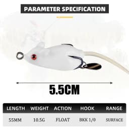 1pc Frog Topwater Lure Floating Baits with Weedless Hooks for Bass Lures