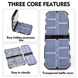 PROBEROS 1PC Plastic Fishing Tackle Bait Storage Boxes Portable Double-Sided Lure Hook Organizer Mini Utility Lures Fishing Box