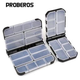 PROBEROS 1PC Plastic Fishing Tackle Bait Storage Boxes Portable Double-Sided Lure Hook Organizer Mini Utility Lures Fishing Box