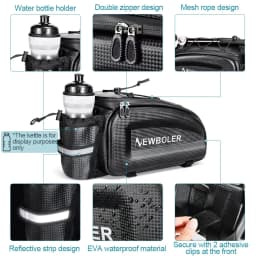 NEWBOLER Hard Shell Bicycle Trunk Bag Large Capacity Waterproof Bike Rear Seat Rack Bag Bike Shoulder Bag For MTB Cycling E-Bike