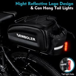 NEWBOLER Hard Shell Bicycle Trunk Bag Large Capacity Waterproof Bike Rear Seat Rack Bag Bike Shoulder Bag For MTB Cycling E-Bike
