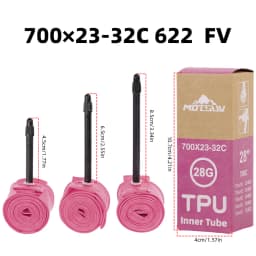 10Pcs Ultralight Bike TPU Inner Tube 700X23/25/28/32C Road Bicycle TPU Material Tire 45mm/65mm/85mm Length French Valve MTB