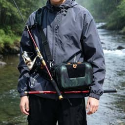 Lure Bag Fishing Gear Bag Multi-Functional Waist Bag Cross-Body Bag Large Capacity Fishing Rod Bag