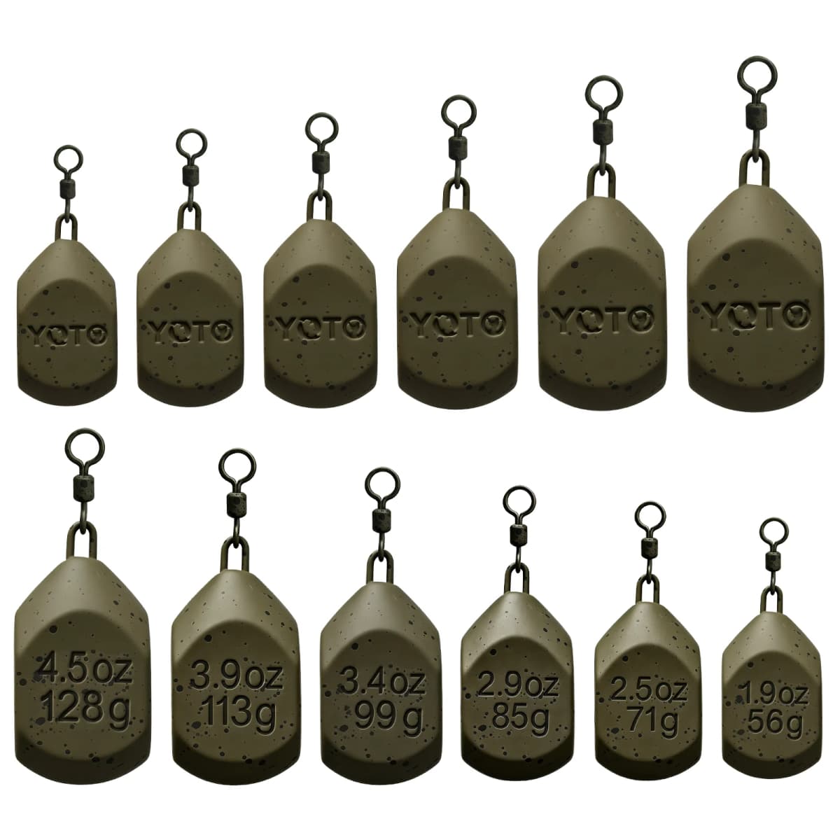 Carp Fishing Square Lead with Swivel Anti Tangle Stable Bottom Hold Strong Fishing Weight for Carp Angling