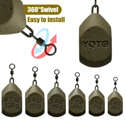 Carp Fishing Square Lead with Swivel Anti Tangle Stable Bottom Hold Strong Fishing Weight for Carp Angling
