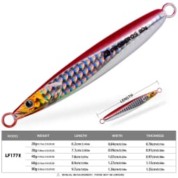 LHFSH Luminous Metal Jig Fishing Lures Hard Bait 20g-80g Slow Sinking Jigging Bait with Treble Hooks for Sea Bass Tuna Fishing
