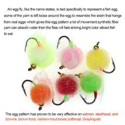 8/12pcs Bead Head Glo Bug Salmon Egg Fly Salmon Fish Roe Wet Flies Fast Sinking Trout Steelhead Fishing Artificial Bait Lure