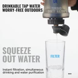 WRELS Soft Water Bottle with Filter Ultralight Collapsible Water Filter Bottle Hydrapak Soft Flask for Hiking Camping Backpack