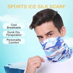 GTUBIKE Ice Silk Bandana Neck Gaiter Breathable UV Protection Hiking Face Mask Outdoor Sports Sunscreen Fishing Face Cover Scarf
