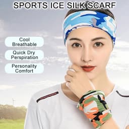 GTUBIKE Ice Silk Bandana Neck Gaiter Breathable UV Protection Hiking Face Mask Outdoor Sports Sunscreen Fishing Face Cover Scarf
