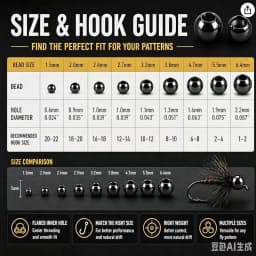 Elite TG 100Pcs 2.0-4.7mm 4Colors Fly Fishing Brass Beads Cyclops Nymph Head Beads Fly Tying Lure Making Materials