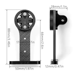 KOCEVLO 3K Carbon Bicycle Computer Mount Bike Stem Extender Handlebar Torch Holder Cycling Camera Mount