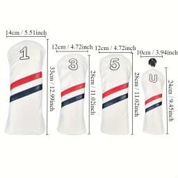1/4pcs Golf Club Cover, Number Print Golf Club Cover, Waterproof PU Club Protective Cover