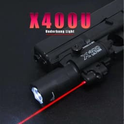 X400U Tactical Flashlight with Laser Sight, Dual-Mode White Light & Red Laser, One-Button Switch, Aircraft Aluminum Alloy, Quick