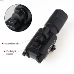 X400U Tactical Flashlight with Laser Sight, Dual-Mode White Light & Red Laser, One-Button Switch, Aircraft Aluminum Alloy, Quick